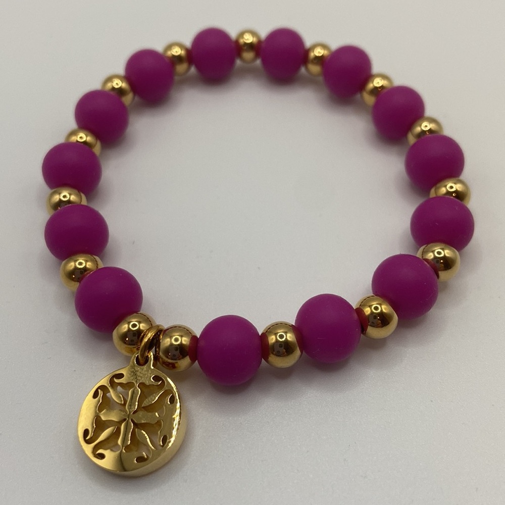 NWOT Rustic Cuff Erin Gold Magenta Bracelet